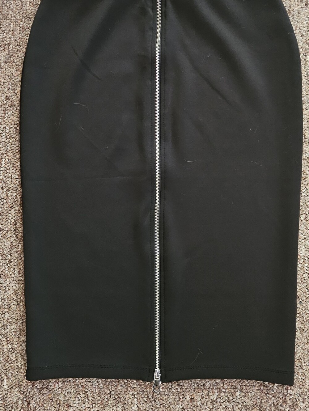 I Heart Ronson Black Pencil Skirt with Front Silver Zip